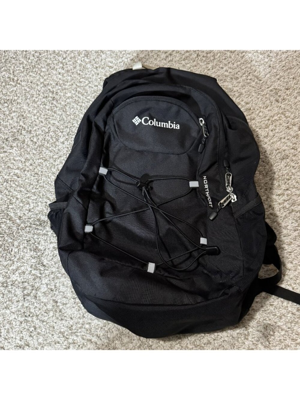 Columbia Northport Backpack Black Daypack Hiking School Travel Bag Adjustable